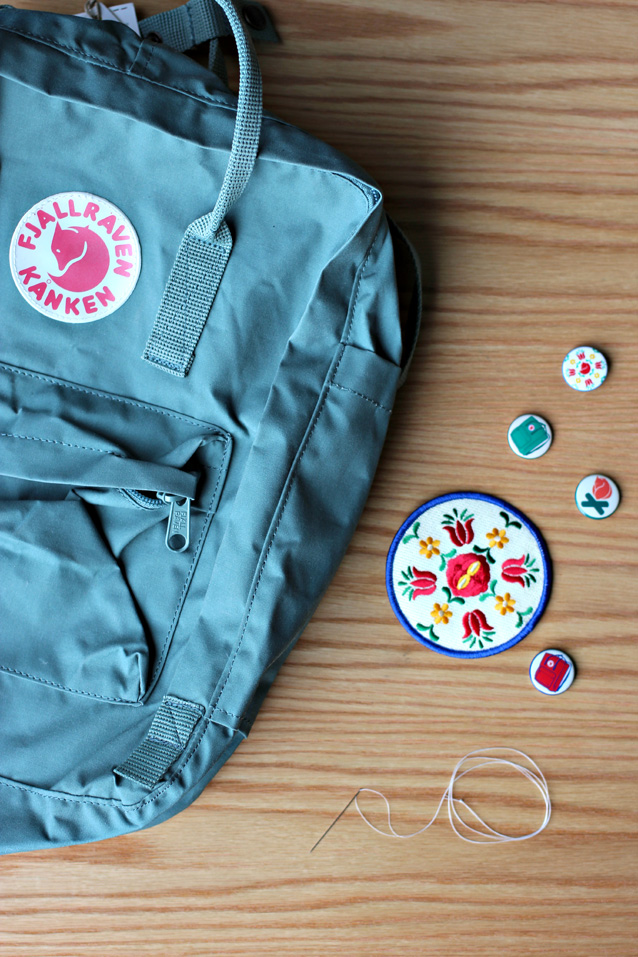 fjallraven kanken with patches