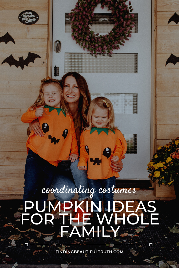 Pumpkin Costumes + Halloween Porch Decor - Finding Beautiful Truth